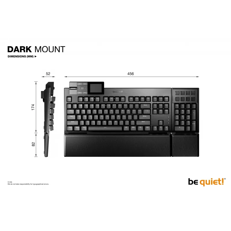 be quiet Dark Mount Silent Linear US ANSI näppäimistö peli USB QWERTY US englanti musta