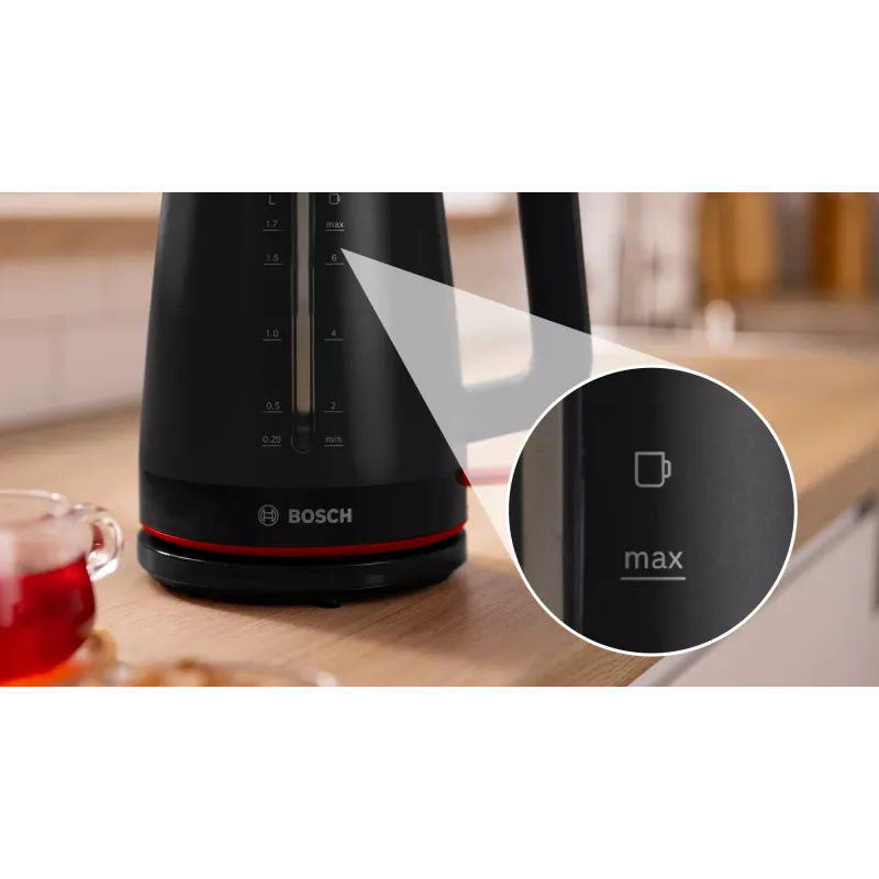 Sähköinen vedenkeitin Bosch MyMoment TWK3M123 — 1,7 L, 2400 W, musta