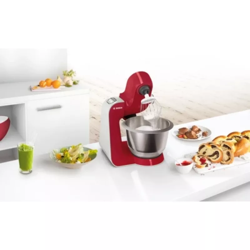 Bosch MUM58720 yleiskone 1000 W 3,9 l harmaa, punainen, ruostumaton teräs