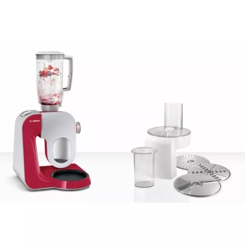 Bosch MUM58720 yleiskone 1000 W 3,9 l harmaa, punainen, ruostumaton teräs