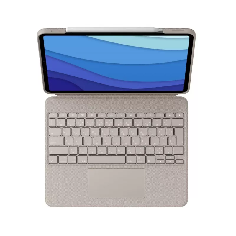 LOGITECH Combo Touch - Sand iPad Pro 12.9 tuuman (5. sukupolvi) - US International QWERTY