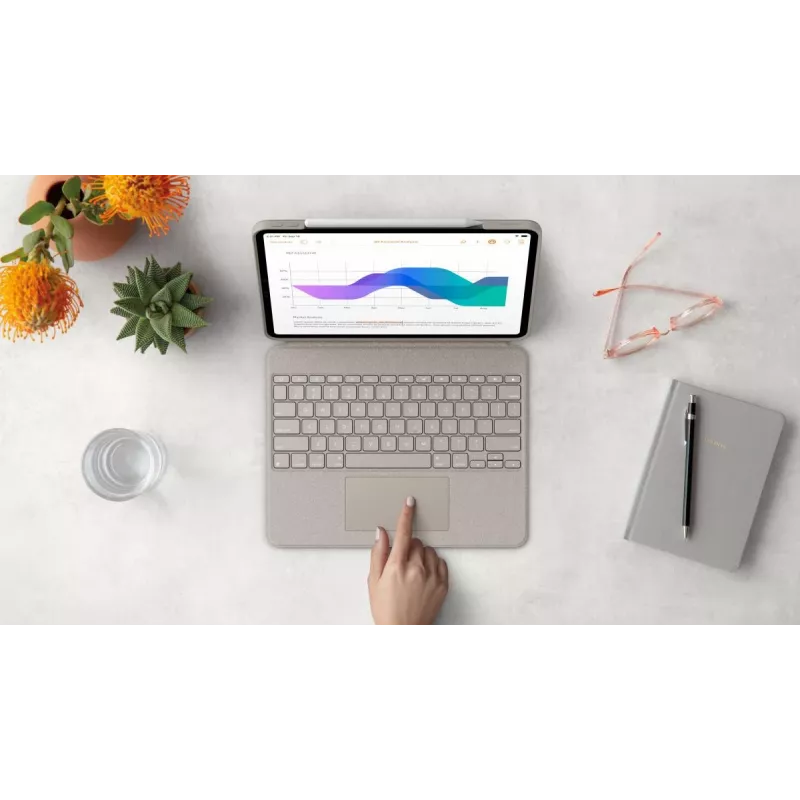 LOGITECH Combo Touch - Sand iPad Pro 12.9 tuuman (5. sukupolvi) - US International QWERTY