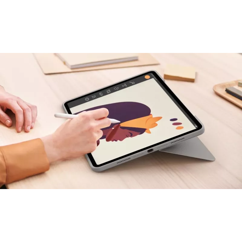LOGITECH Combo Touch - Sand iPad Pro 12.9 tuuman (5. sukupolvi) - US International QWERTY