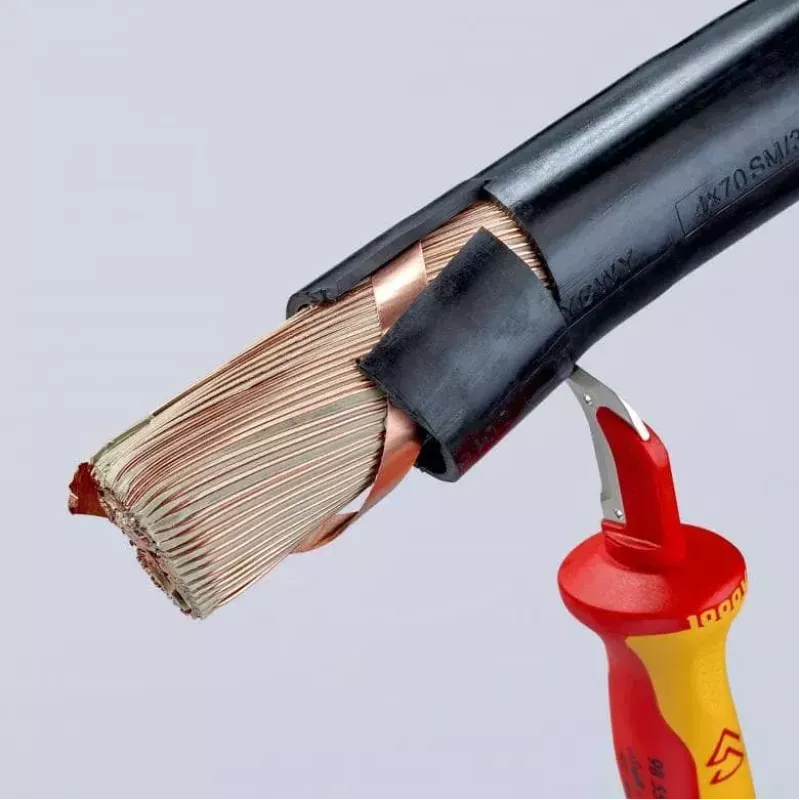 Katkoteräveitsi Knipex 98 55 SB punainen keltainen kiinteä terä