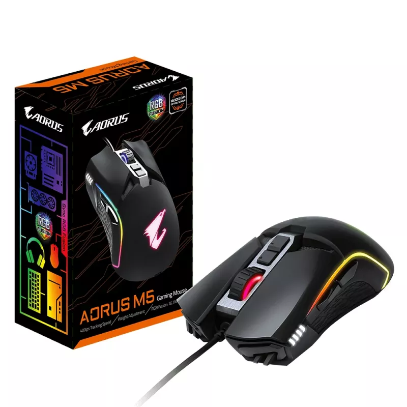 GIGABYTE AORUS M5 pelihiiri oikeakätinen USB Type-A optinen 16000 DPI