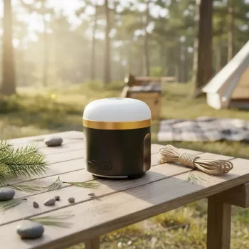Paristokäyttöinen leirilyhty EcoFlow SCLI-B — 400 lm, 3 600 mAh, USB-C-tulo, ABS+TPR-kotelo