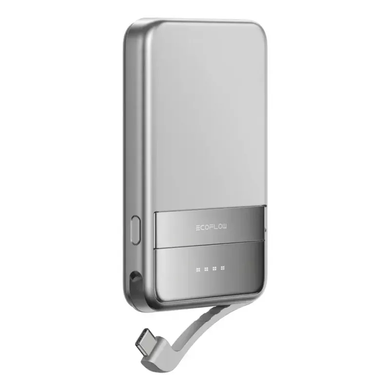 Varavirtalähde EcoFlow Rapid 5000 (litiumioni 5 000 mAh, PD-pikalataus, 30 W yhteensä, langaton, USB-C, hopea)