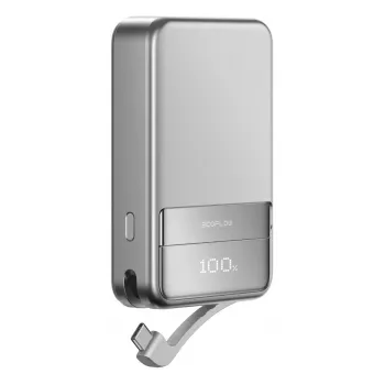 Varavirtalähde EcoFlow Rapid 5000 (litiumioni 5 000 mAh, PD-pikalataus, 30 W yhteensä, langaton, USB-C, hopea)