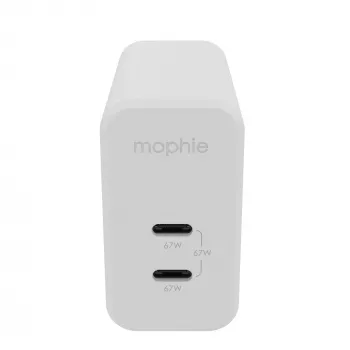 mophie lisävarusteet seinälaturi USB-C-PD-DUAL-67W-GAN valkoinen EU (2xUSBC)