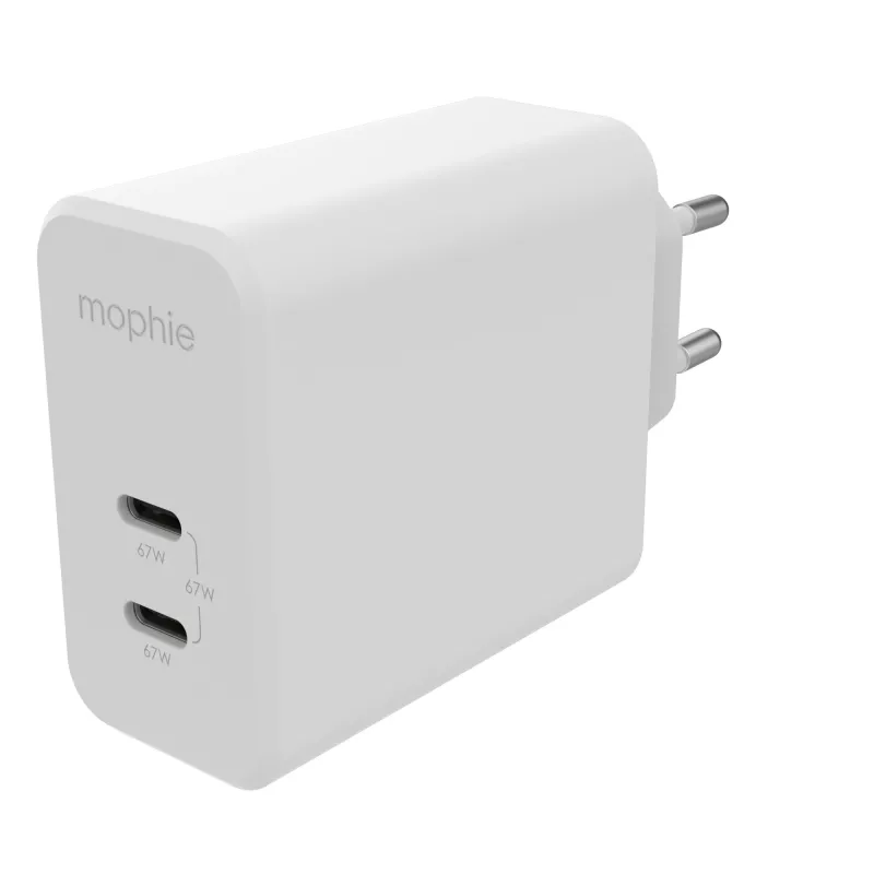 mophie lisävarusteet seinälaturi USB-C-PD-DUAL-67W-GAN valkoinen EU (2xUSBC)