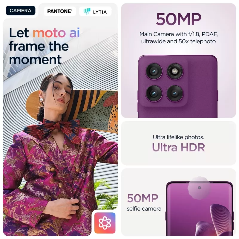 Motorola edge 60 pro 16,9 cm (6,67 tuumaa) Dual SIM Android 15 5G USB Type-C 12 GB 512 GB 6000 mAh violetti