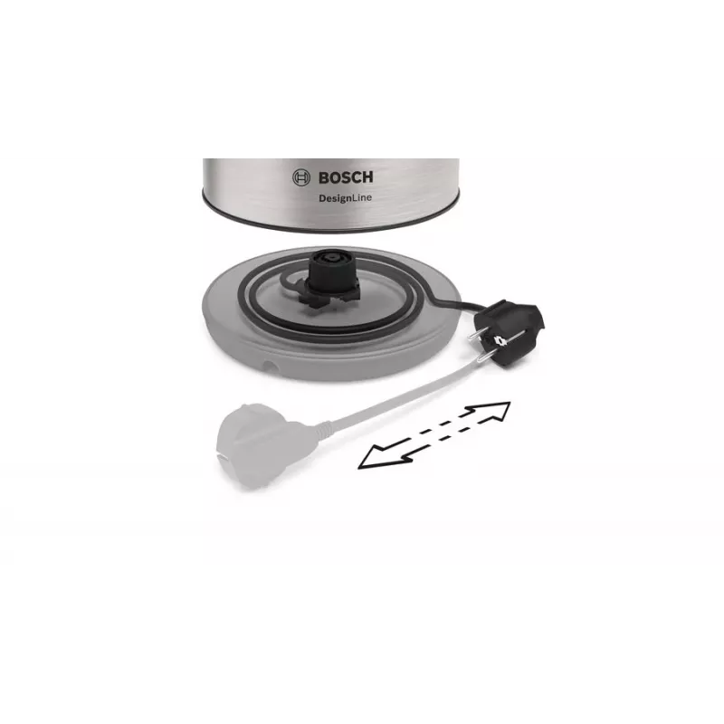 Bosch TWK3P420 vedenkeitin 1,7 l 2400 W musta, ruostumaton teräs
