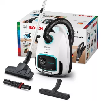 Bosch Serie 6 BGL6HYG1 ProHygienic lieriöpölynimuri, kuivapuhdistus, 600 W, pölypussi, 4 l, valkoinen