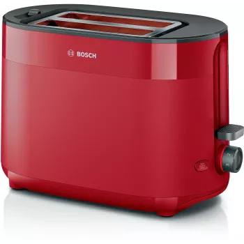 Leivänpaahdin Bosch TAT2M124 — 2 viipaletta 950 W, punainen, leivän keskitys, sulatus, nosto