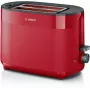 Leivänpaahdin Bosch TAT2M124 — 2 viipaletta 950 W, punainen, leivän keskitys, sulatus, nosto