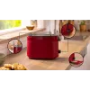 Leivänpaahdin Bosch TAT2M124 — 2 viipaletta 950 W, punainen, leivän keskitys, sulatus, nosto