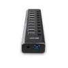 Lindy 10 portin USB 3.0 keskitin on/off-kytkimillä