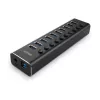Lindy 10 portin USB 3.0 keskitin on/off-kytkimillä