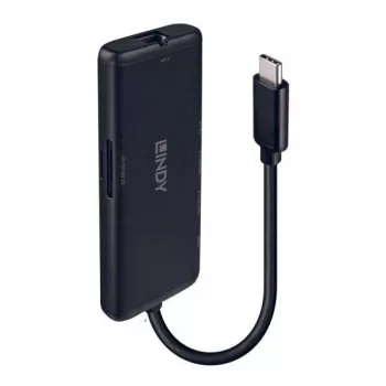Lindy DST-Mini USB-C kannettavan mini-telakointiasema 4K-tuella ja 100W läpivientilatauksella