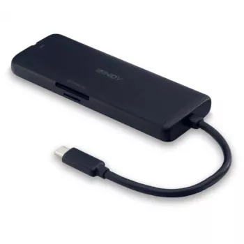 Lindy DST-Mini USB-C kannettavan mini-telakointiasema 4K-tuella ja 100W läpivientilatauksella