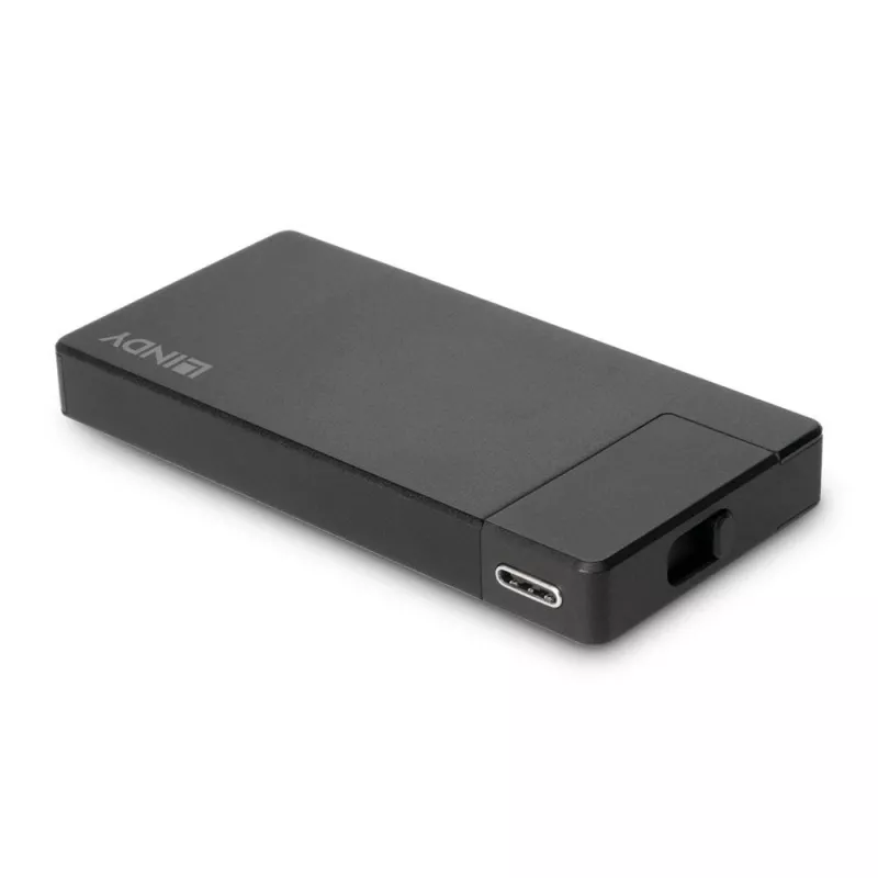Lindy DST-Micro, USB-C kannettavan mikro-telakointiasema 4K-tuella ja 100W läpivientilatauksella