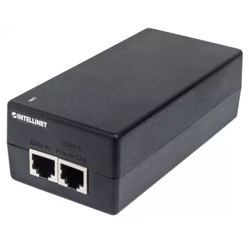 Intellinet Gigabit Ultra PoE+ -injektori, 1 x 60 W portti, IEEE 802.3bt ja IEEE 802.3at/af -yhteensopiva, muovikotelo
