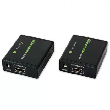 AV-lähetin ja -vastaanotin TECHLY IDATA EXT-E70 — HDMI-jatko Cat6/6a/7-kaapelilla, Full HD 1920x1080, 60 m, 10,2 Gbit/s, HDCP, musta