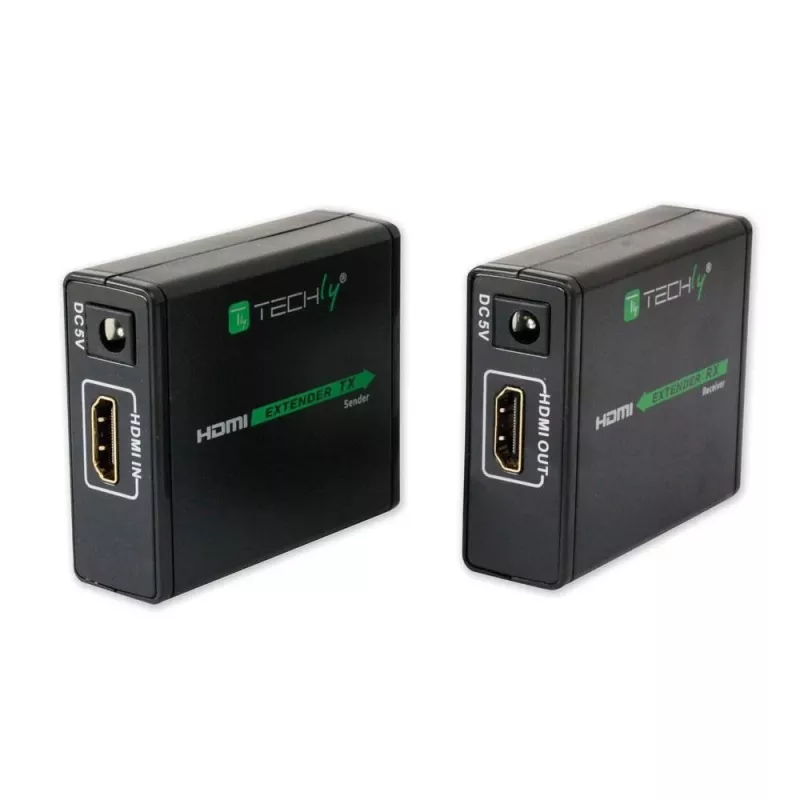 AV-lähetin ja -vastaanotin TECHLY IDATA EXT-E70 — HDMI-jatko Cat6/6a/7-kaapelilla, Full HD 1920x1080, 60 m, 10,2 Gbit/s, HDCP, musta