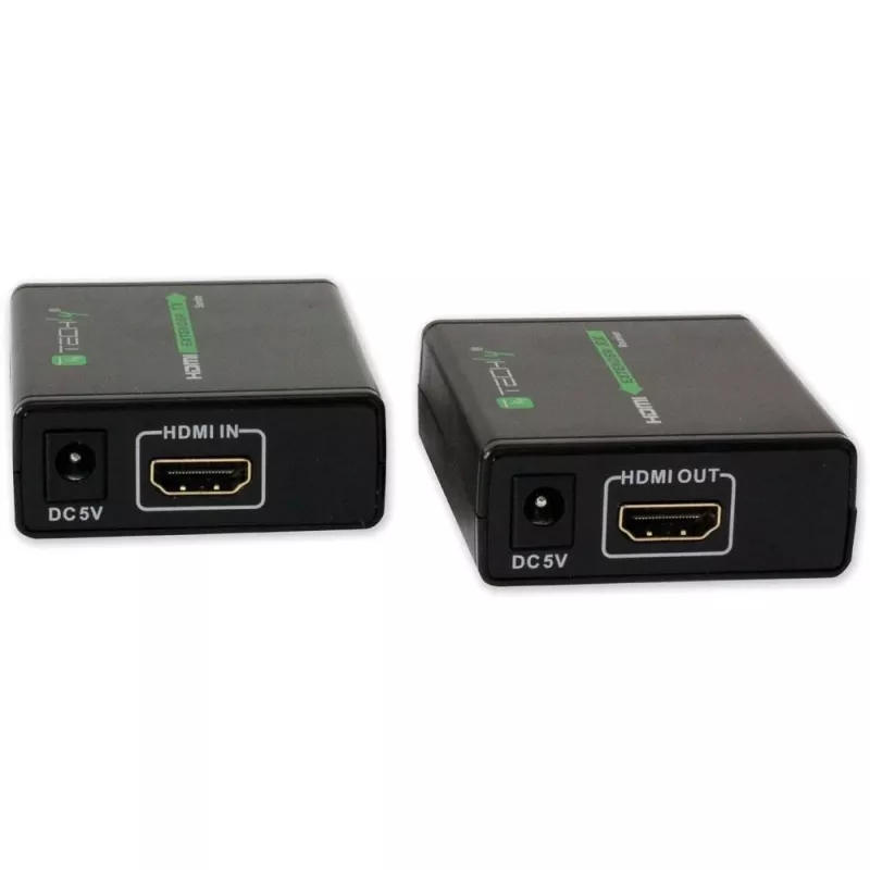 AV-lähetin ja -vastaanotin TECHLY IDATA EXT-E70 — HDMI-jatko Cat6/6a/7-kaapelilla, Full HD 1920x1080, 60 m, 10,2 Gbit/s, HDCP, musta