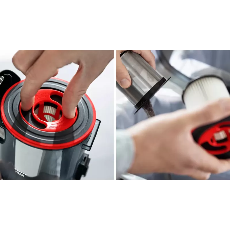 Bosch BBS711ANM varsi-imuri/akkuimuri kuiva pussiton 0,3 L musta, punainen, ruostumaton teräs