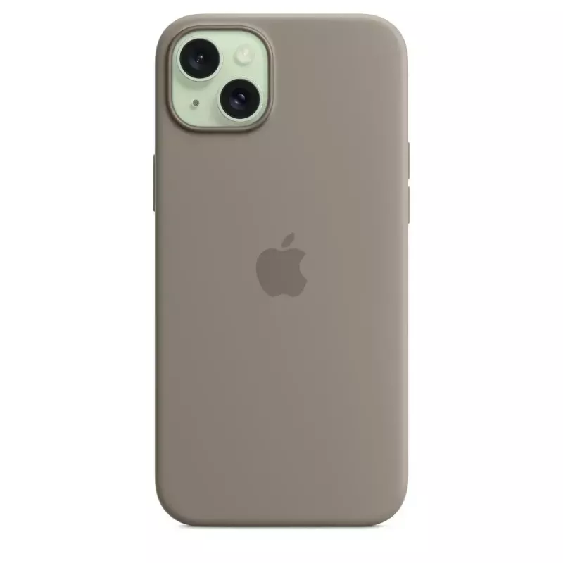 Apple silikonikotelo MagSafe-yhteensopiva iPhone 15 Plus saven värinen