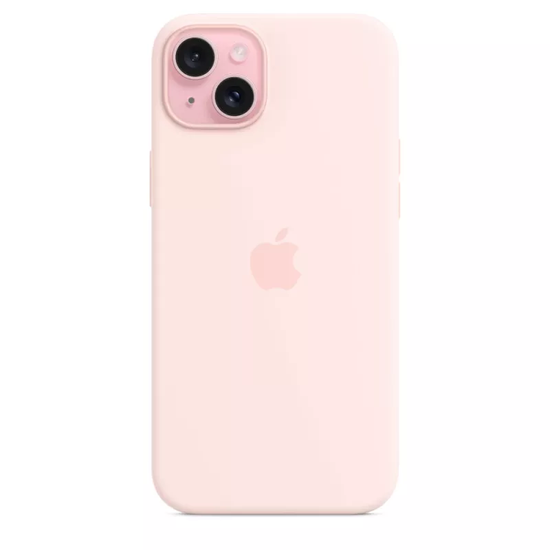Apple Silicone Case MagSafe-yhteensopiva iPhone 15 Plus vaaleanpunainen