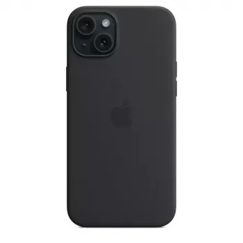 Apple silikonikotelo MagSafe-yhteensopiva iPhone 15 Plus musta