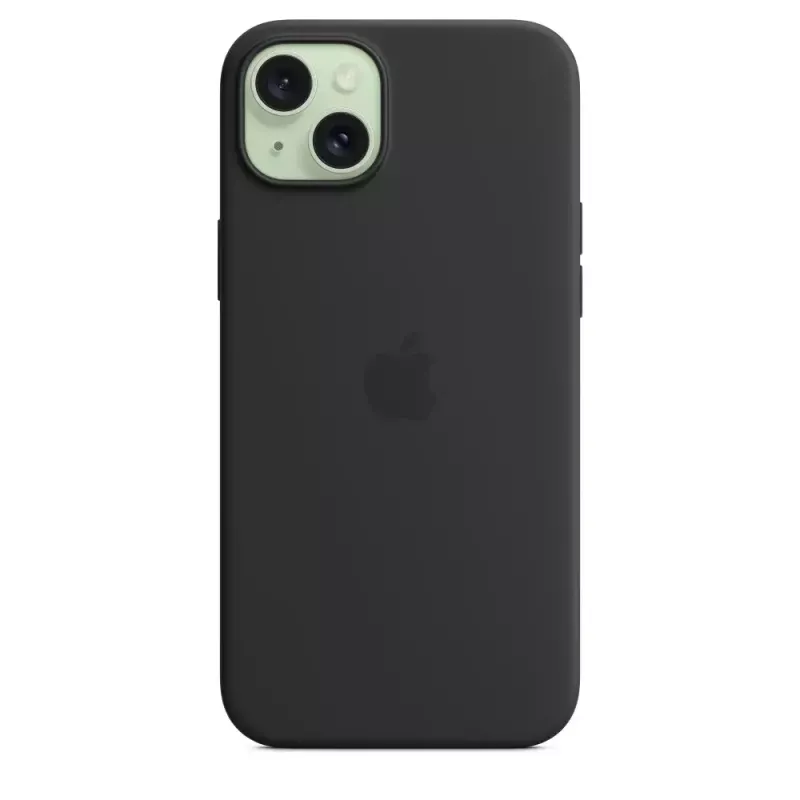 Apple silikonikotelo MagSafe-yhteensopiva iPhone 15 Plus musta