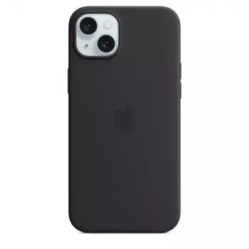 Apple silikonikotelo MagSafe-yhteensopiva iPhone 15 Plus musta
