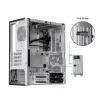 Chieftec BS-20B-OP Mini Tower -tietokonekotelo, microATX/Mini-ITX, ilman virtalähdettä, 2x 3,5″, 2x 2,5″, 1x 5,25″ asemapaikka, näytönohjain enintään 270 mm, USB-C, 90 mm tuuletin, musta