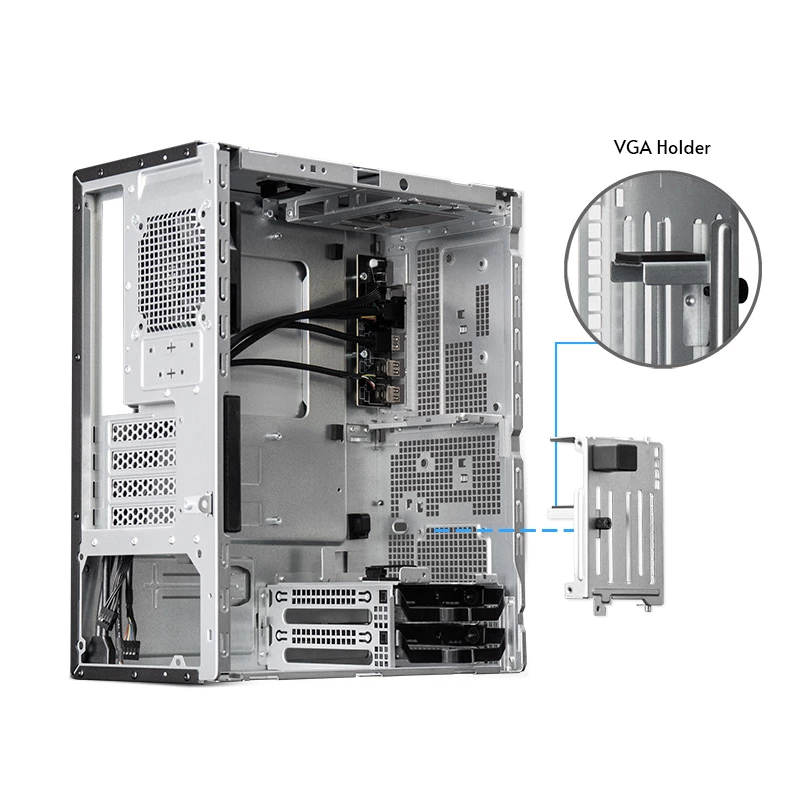 Chieftec BS-20B-OP Mini Tower -tietokonekotelo, microATX/Mini-ITX, ilman virtalähdettä, 2x 3,5″, 2x 2,5″, 1x 5,25″ asemapaikka, näytönohjain enintään 270 mm, USB-C, 90 mm tuuletin, musta