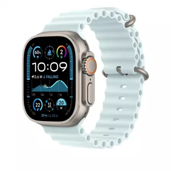 APPLE 49mm Ice Blue Ocean Band Extension - Natural Titanium -viimeistely