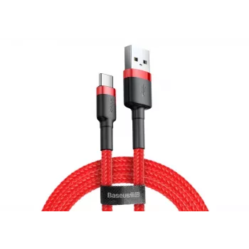 BASEUS punottu Cafule-pikalatauskaapeli – USB Type-A Type-C 2 A – 2 m – punainen (nailon)