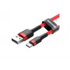 BASEUS punottu Cafule-pikalatauskaapeli – USB Type-A Type-C 2 A – 2 m – punainen (nailon)