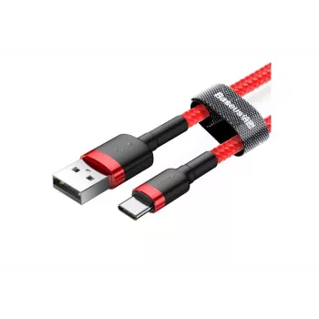 BASEUS punottu Cafule-pikalatauskaapeli – USB Type-A Type-C 2 A – 2 m – punainen (nailon)