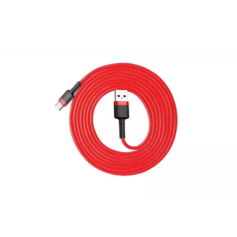BASEUS punottu Cafule-pikalatauskaapeli – USB Type-A Type-C 2 A – 2 m – punainen (nailon)