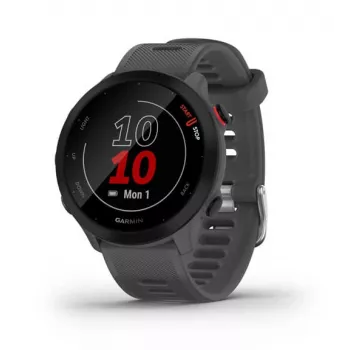 Älykello GARMIN Forerunner 55, pyöreä 42 mm kotelo, harmaa, silikoniranneke, GPS/GLONASS/Galileo, 5 ATM vesitiiviys