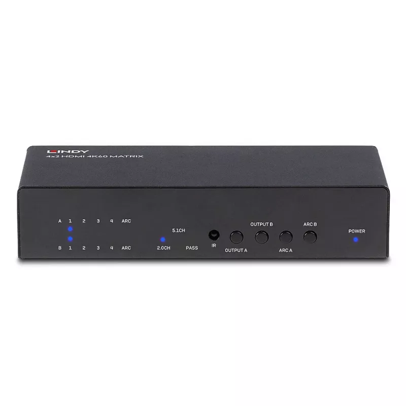 AV-matriisikytkin Lindy 4x2 HDMI 4K60 matriisi