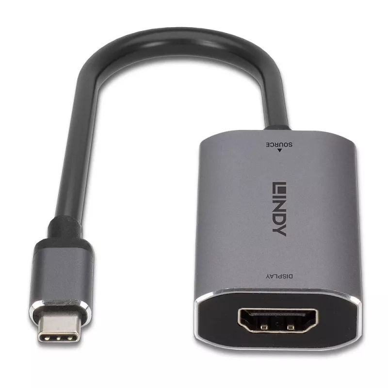 Lindy USB Type-C - HDMI 8K60 -muunnin, 0,11 m, USB Type-C, HDMI, uros, naaras, suora