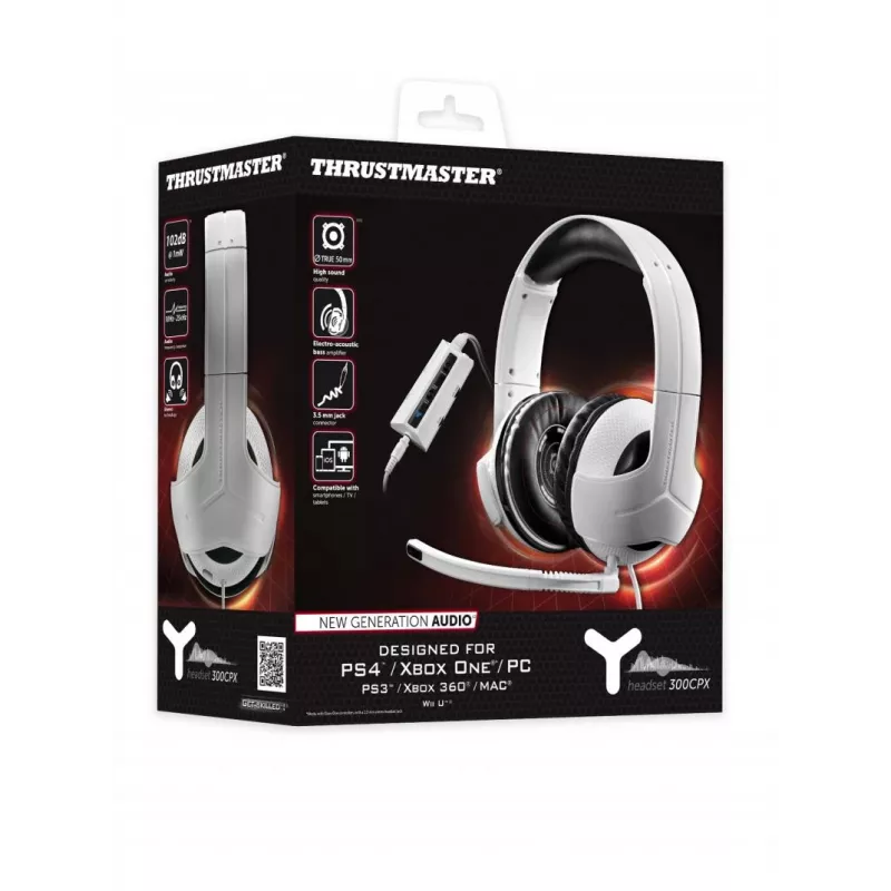Thrustmaster Y-300CPX kuulokemikrofoni johdollinen päänauha pelikäyttöön valkoinen