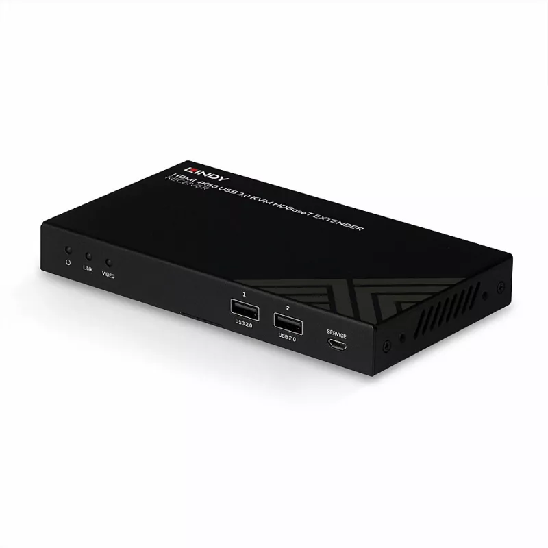 Lindy 150 m Cat.6 HDMI 4K60, IR, RS-232 & Audio HDBaseT KVM-jatko, vastaanotin