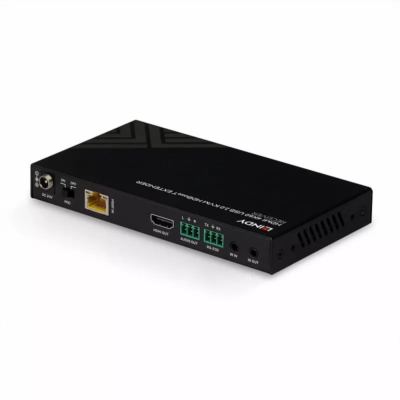Lindy 150 m Cat.6 HDMI 4K60, IR, RS-232 & Audio HDBaseT KVM-jatko, vastaanotin