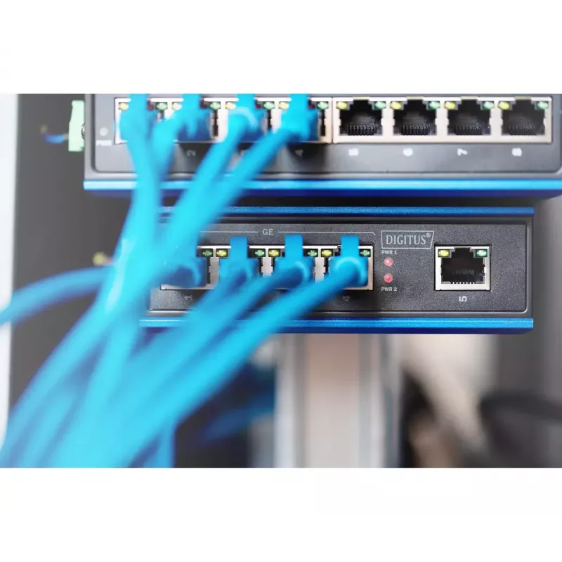 Digitus DN-651118 teollinen 5-porttinen Gigabit-kytkin, hallitsematon, DIN-kisko