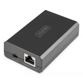 DIGITUS Gigabit Ethernet PoE-haaroitin 802.3af/at/bt lähtö: 12V/4,25A 24V/2,125A 51W